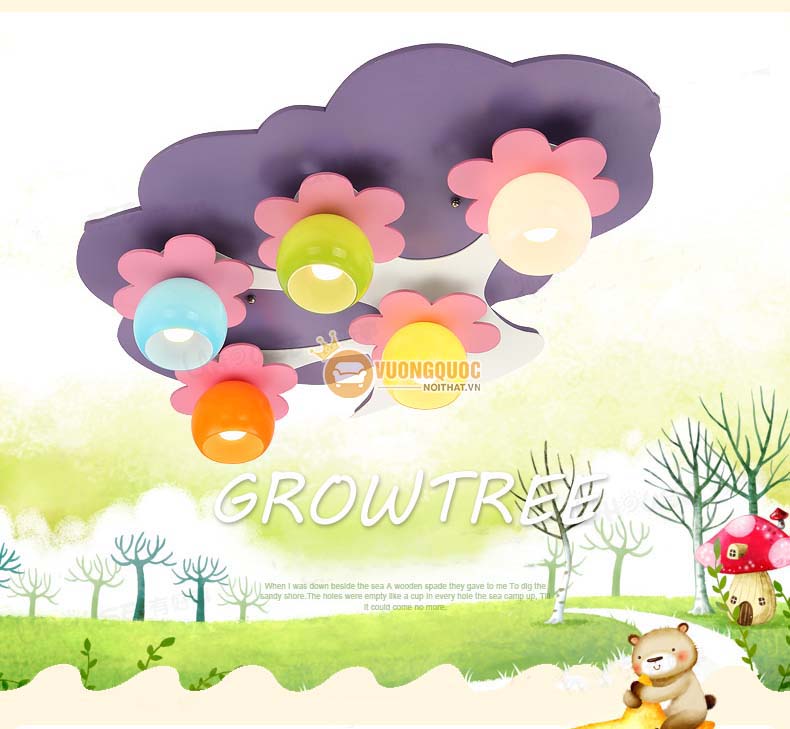 Đèn ốp trần trẻ em hình cây trí tuệ UHS106-1